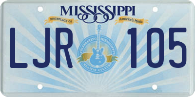 MS license plate LJR105