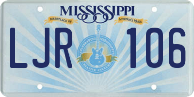 MS license plate LJR106