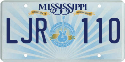 MS license plate LJR110