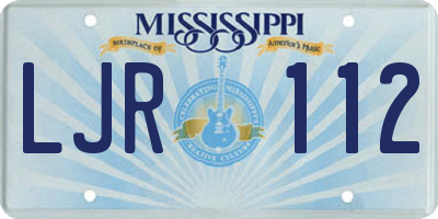 MS license plate LJR112