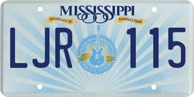 MS license plate LJR115