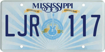 MS license plate LJR117