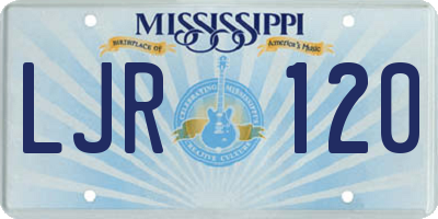 MS license plate LJR120