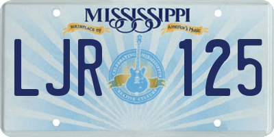 MS license plate LJR125
