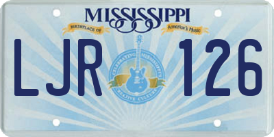 MS license plate LJR126