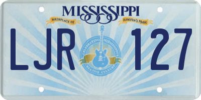 MS license plate LJR127