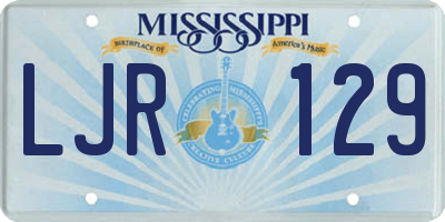 MS license plate LJR129