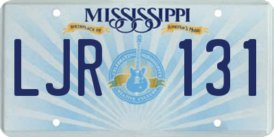 MS license plate LJR131