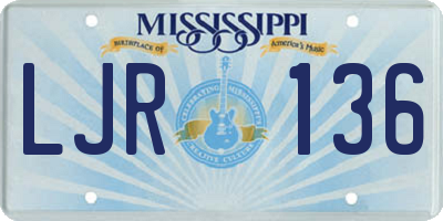 MS license plate LJR136