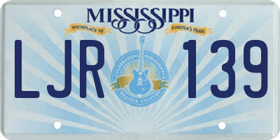 MS license plate LJR139