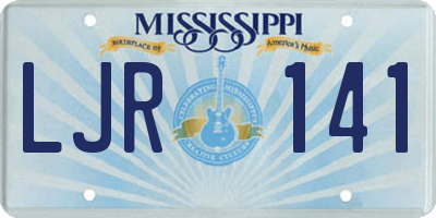 MS license plate LJR141