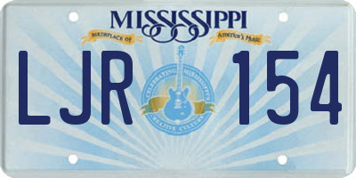 MS license plate LJR154