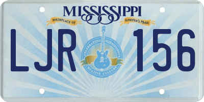MS license plate LJR156