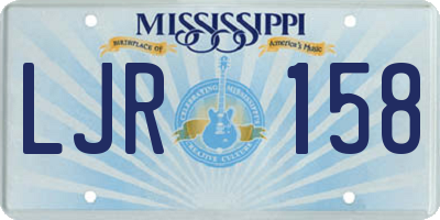 MS license plate LJR158