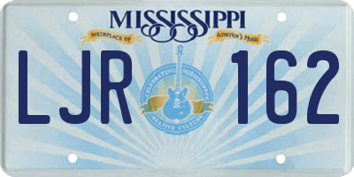 MS license plate LJR162