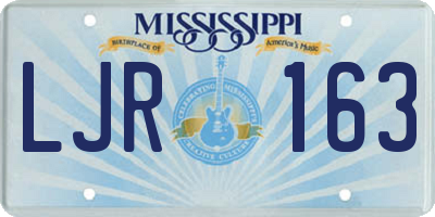 MS license plate LJR163
