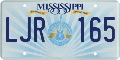 MS license plate LJR165