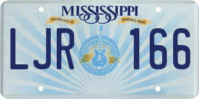 MS license plate LJR166