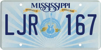 MS license plate LJR167