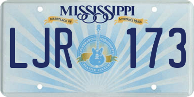 MS license plate LJR173