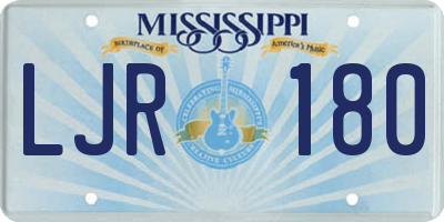 MS license plate LJR180
