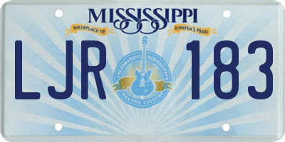 MS license plate LJR183