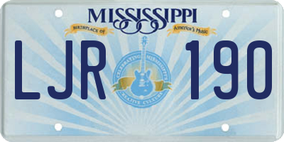 MS license plate LJR190