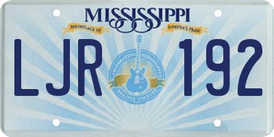 MS license plate LJR192