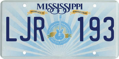 MS license plate LJR193