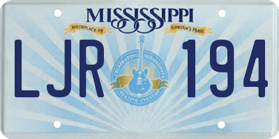 MS license plate LJR194