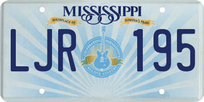 MS license plate LJR195