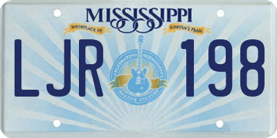 MS license plate LJR198