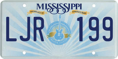 MS license plate LJR199