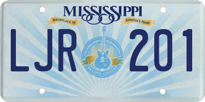 MS license plate LJR201