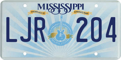 MS license plate LJR204