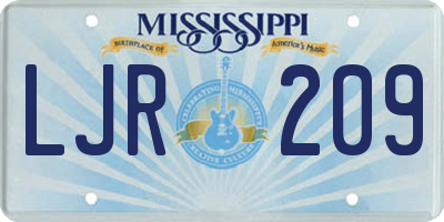 MS license plate LJR209