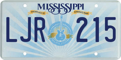 MS license plate LJR215