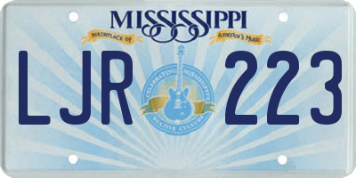 MS license plate LJR223