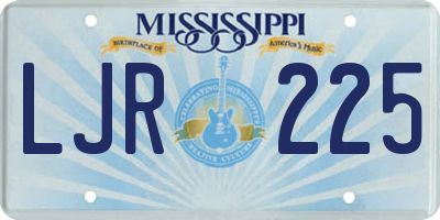MS license plate LJR225
