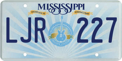 MS license plate LJR227