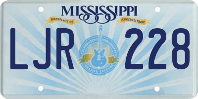 MS license plate LJR228