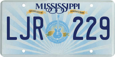 MS license plate LJR229