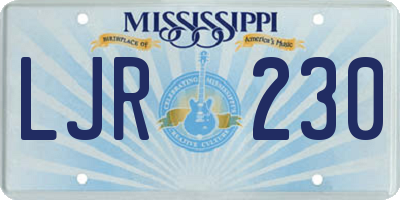 MS license plate LJR230
