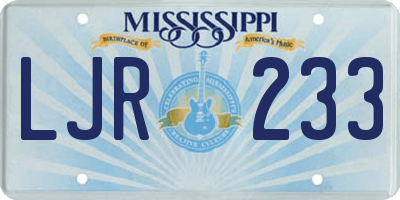 MS license plate LJR233