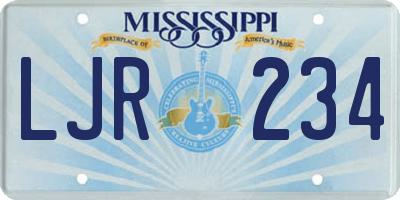 MS license plate LJR234