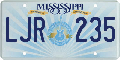 MS license plate LJR235