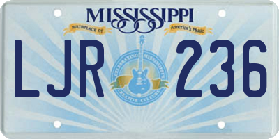 MS license plate LJR236