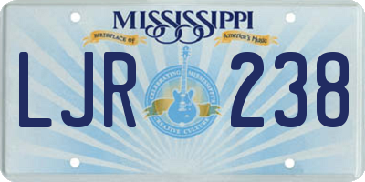 MS license plate LJR238