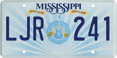 MS license plate LJR241