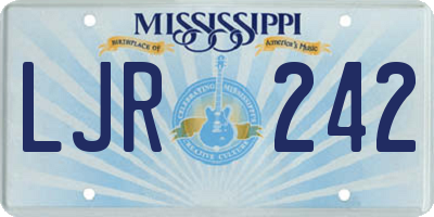 MS license plate LJR242